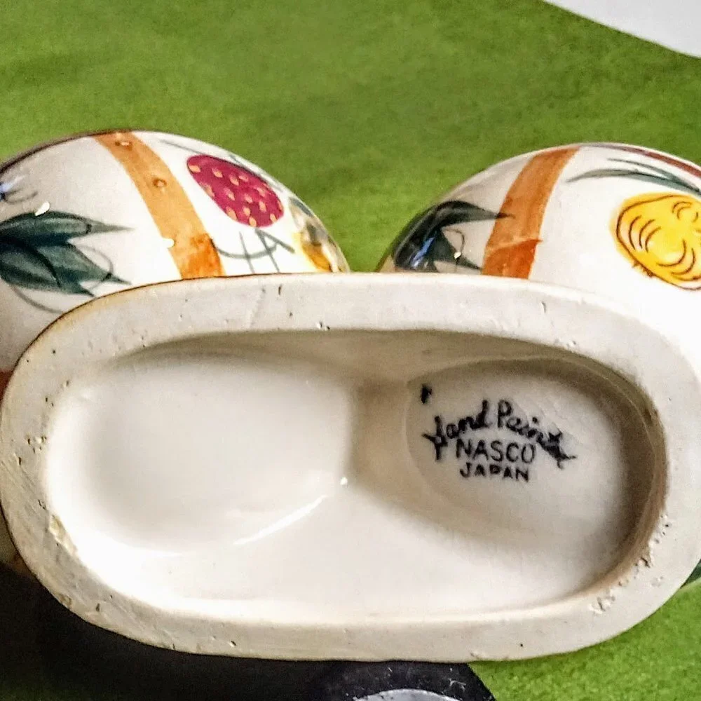 Nasco Hand-Painted Oil & Vinegar Ceramic Jar Duo